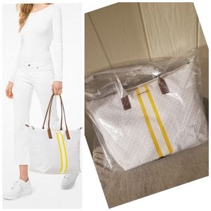 Michael Kors Logo Striped Tote Bag Purse